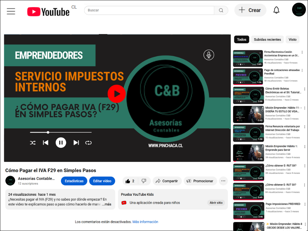 Como pagar iva en simples pasos Canal YouTube Pinchaca.cl